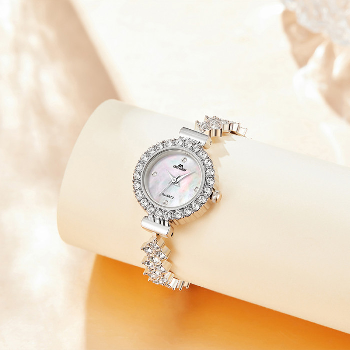 Light Luxury Diamond-Inlaid Shimmering Versatile Ladies' Quartz Movement