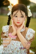 シリコン製頭部+TPEボディ Sanmu doll 126cm AAカップ #S46 ヘッド 可愛い ラブドール