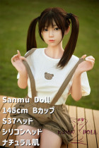 在庫処分10%OFF【即納・国内発送・送料無料】シリコン製頭部+TPEボディ Sanmu doll 145cm Bカップ #S37ヘッド 可愛い 髪の毛植毛有り