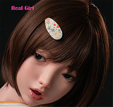 Real Girl D6ヘッド 軟質シリコン製 可愛い 女性ヘッド ラブドールの頭 頭部単品 ヘッド単体 M16ボルト採用 140-170CM身長適用 職人メイク 塗装済み 口開閉機能付き リアルな口腔構造