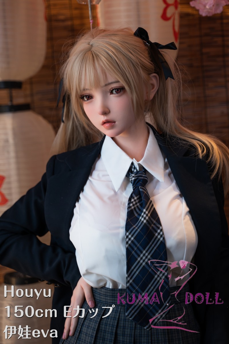 Houyu後遇 フルシリコン製ラブドール 150cm Eカップ 伊娃eva 金髪ツインテール アニメ風 二次元 Houyu&RZRDOLLコラボ製品