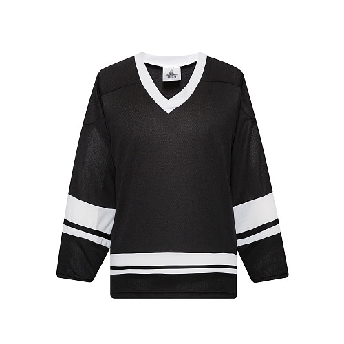 H7400-973 Grey/Black/White League Style Blank Hockey Jerseys Youth Large