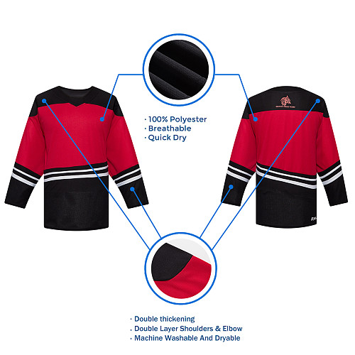 H500-104 Red/Black Blank hockey Designer Jerseys