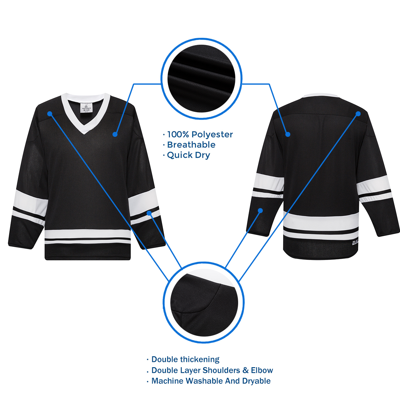 Adult and Youth EALER H400 Series Blank Ice Hockey Practice Jersey League Jersey for Men and Boys Senior and Junior 