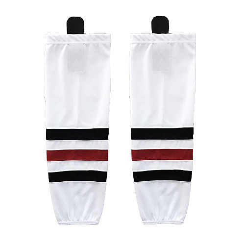 HS100-XW018 White Blank  hockey  Team socks(Pair)
