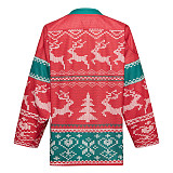 Christmas sublimation practice hockey jersey jacket, elk and snow for men