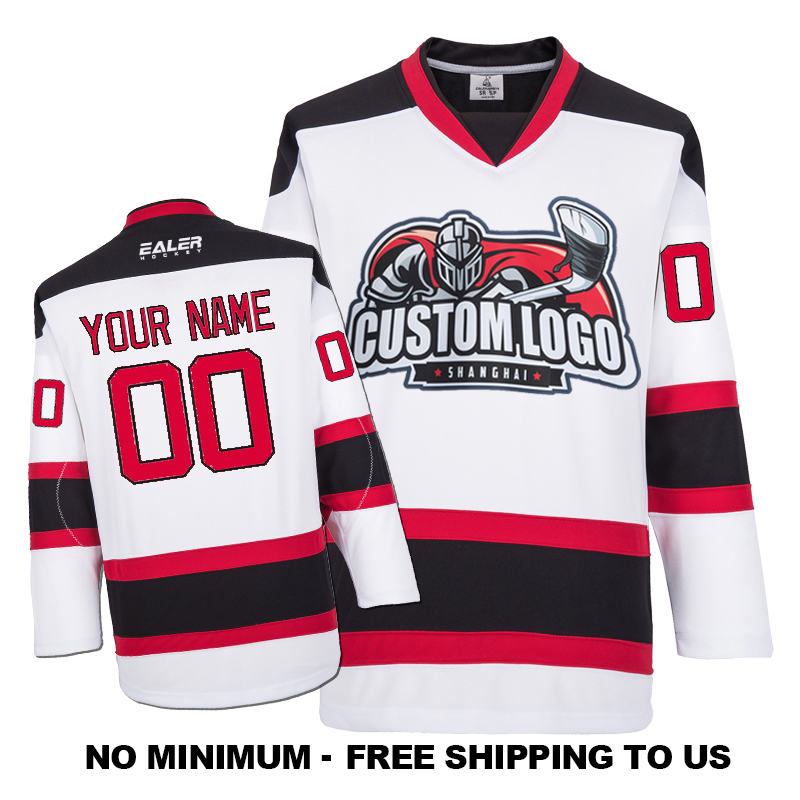 ECE072 Custom Your Hockey Jerseys (Any Logo Any Number Any Name) White
