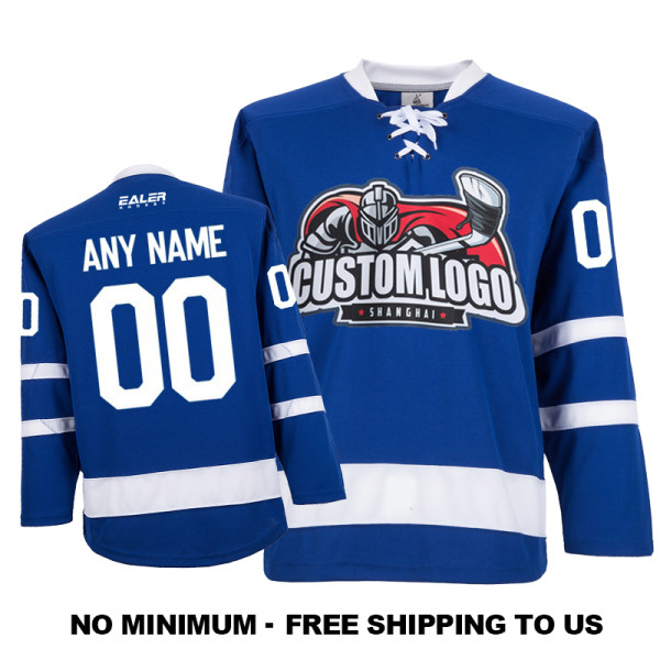 ECE066 Custom Your Hockey Jerseys (Any Logo Any Number Any Name) Blue