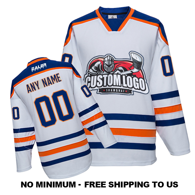 ECE051 Custom Your Hockey Jerseys (Any Logo Any Number Any Name) White