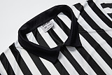 EALER ERJ100 Series Women's Official Pro-Style Collared Black & White Stripe Referee / Umpire Jersey, Great for Basketball, Volleyball, Football, & Soccer