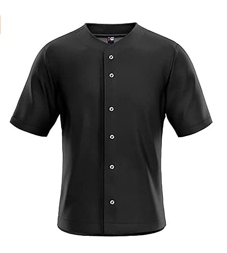 EALER BJ100 Series Mens Baseball Jersey Button Down Shirts Short Sleeve Hipster Hip Hop Sports Uniforms