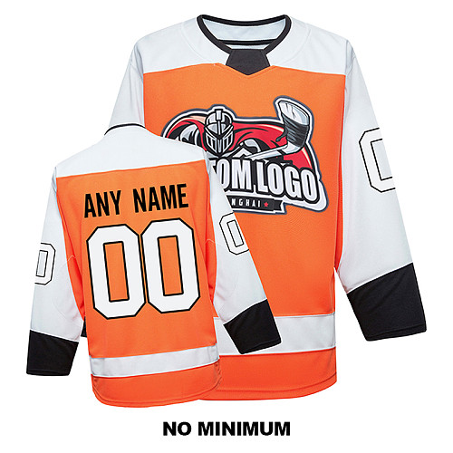 EC-EF094 Custom Your Hockey Jerseys (Any Logo Any Number Any Name) Orange