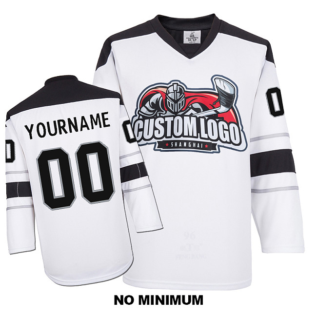 EC-E063 Custom Your Hockey Jerseys (Any Logo Any Number Any Name) White