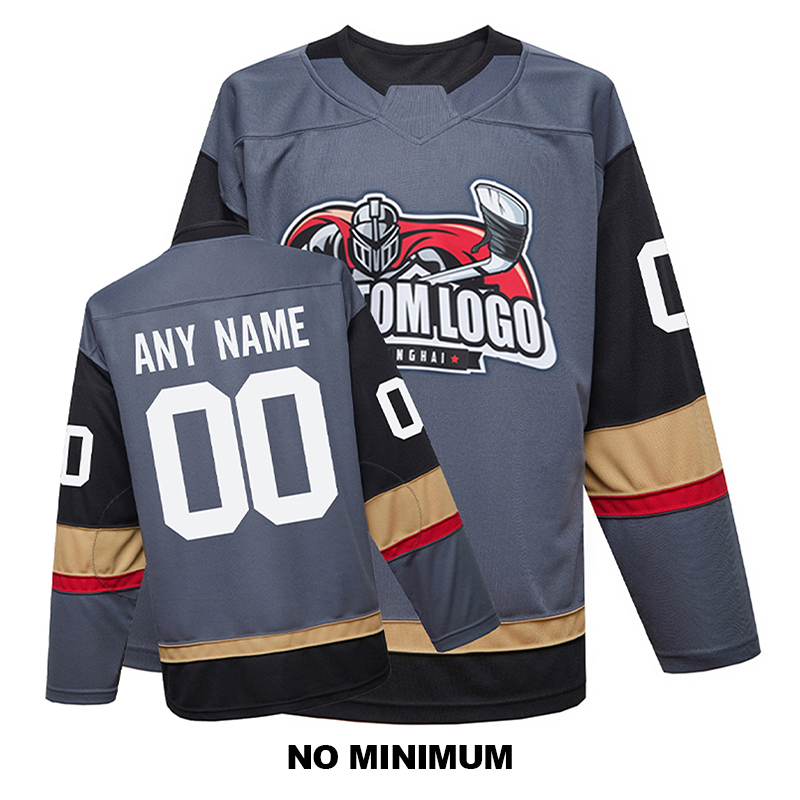 EC-EF005 Custom Your Hockey Jerseys (Any Logo Any Number Any Name) Black