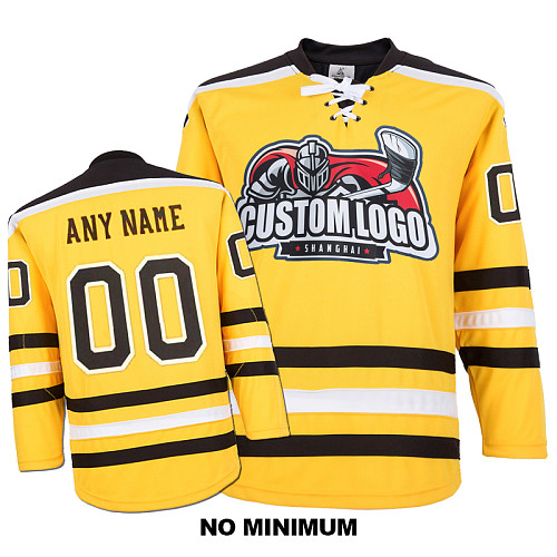 EC-E032 Custom Your Hockey Jerseys (Any Logo Any Number Any Name) Yellow