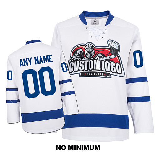 EC-E025 Custom Your Hockey Jerseys (Any Logo Any Number Any Name) White