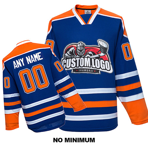 Custom Orange Black-White Hockey Jersey Youth Size:L