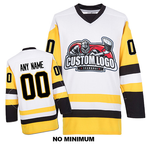 EC-E081 Custom Your Hockey Jerseys (Any Logo Any Number Any Name) White