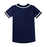 EALER BJW80 Series Women's Baseball Jersey Button Down Shirts Short Sleeve Hipster Hip Hop Sports Uniforms