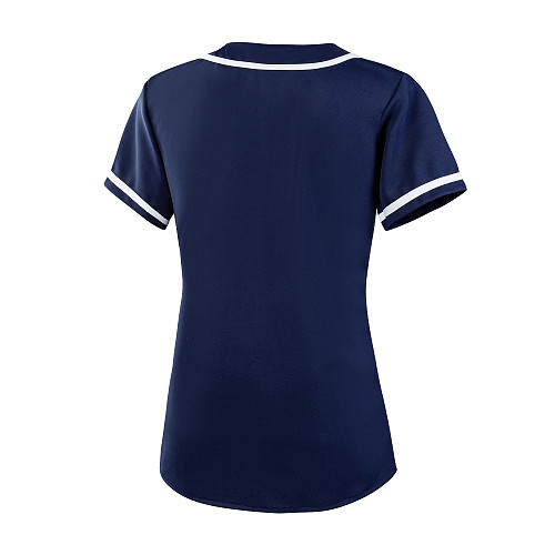 Youth & Adult Navy Button Front Baseball Jersey - Blank Jerseys
