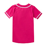 EALER BJW80 Series Women's Baseball Jersey Button Down Shirts Short Sleeve Hipster Hip Hop Sports Uniforms