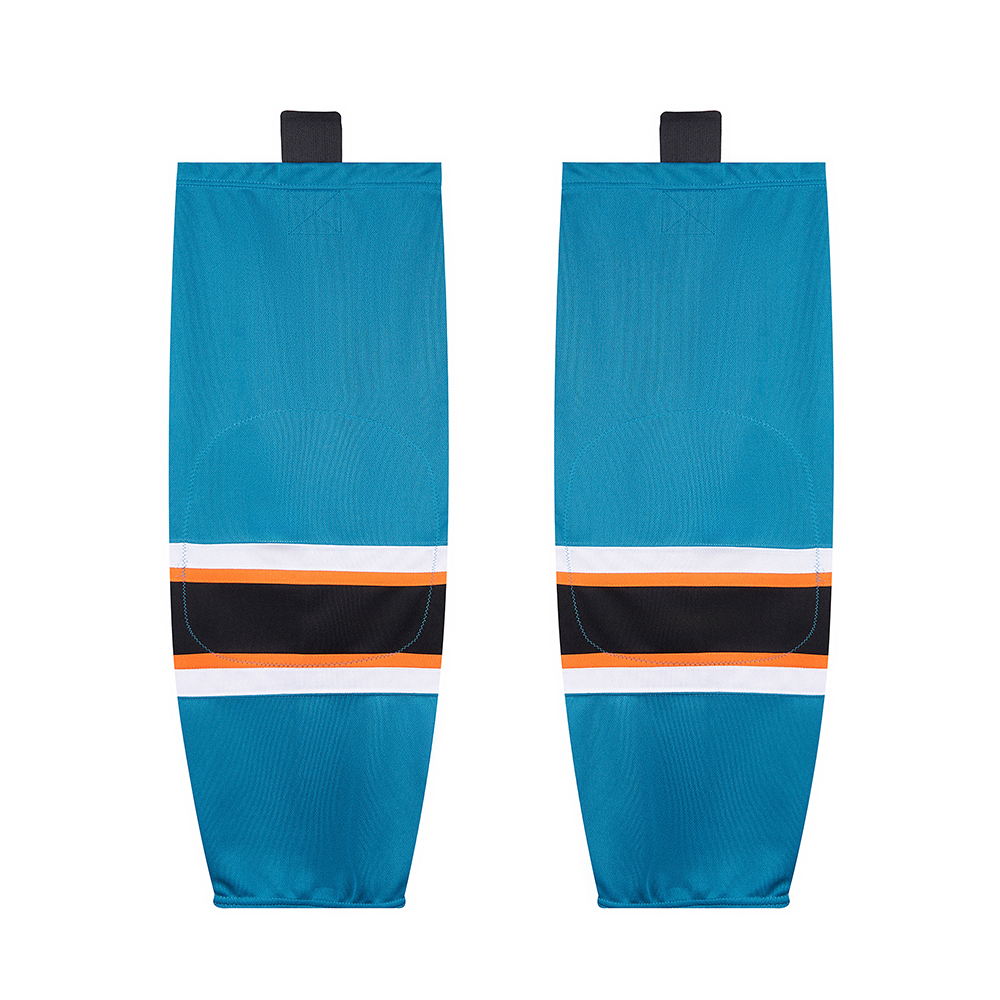 K1 Intermediate/Boy Custom Hockey Socks-White/Blue.
