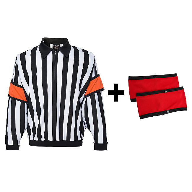 HRJ100 Ice Hockey Long Sleeve Striped Referee/Umpire Jersey Shirt for Men