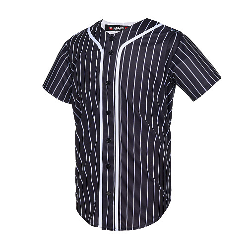 Men's Blank Baseball Jerseys Plain Casual Short-sleeved Button T