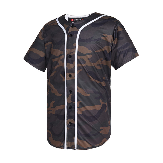 EALER BJ80 Series Mens Baseball Jersey Button Down Shirts Short Sleeve Hipster Hip Hop Sports Uniforms