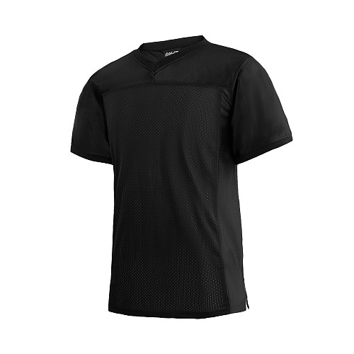 FJ80 Blank Football Jersey Mesh Athletic Football Shirt Practice Sports Uniform-Black