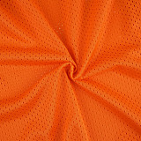 FJ80 Blank Football Jersey Mesh Athletic Football Shirt Practice Sports Uniform-Orange