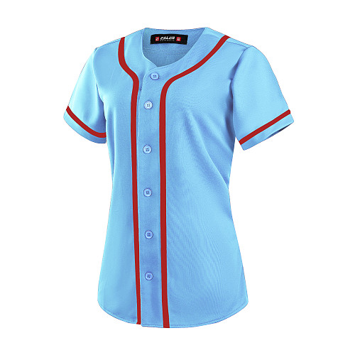 EALER BJW80 Series Women's Baseball Jersey Button Down Shirts Short Sleeve Hipster Hip Hop Sports Uniforms
