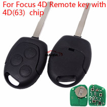 For Ford Focus 3 button Remote key with  434MHZ  and 4D63 （80bit) chip