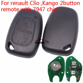 For Renault 2 button remote key with 433Mhz and ID46  PCF7947  (After 2000 year car)