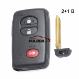For Toyota 2+1 button remote key shell (round button)