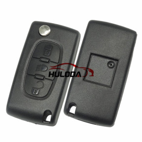 For Peugeot 307 blade 3 button flip remote key blank with light button ( VA2 Blade - 3Button -  Light - With battery place) (No Logo)