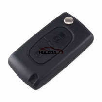 For Peugeot 206 blade 2 button flip remote key blank ( 206 Blade - 2Button - With Battery Place) (No Logo)