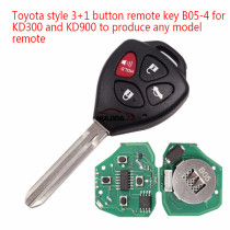 For Toyota style 3+1 button remote key B05-4  For KD300,KD900,URG200,mini KD and KD-X2 generate new keys ,For produce any model  remote