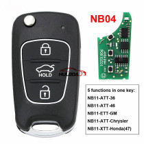 For Hyundai style 3 button remote key NB04  For KD300,KD900,URG200,mini KD and KD-X2 generate new keys ,For produce any model  remote