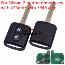 For Nissan 2 button remote key with 433mhz with 7946 chip with FSK model  Vehicles: For Nissan Cabster CAB 2009-2012 For Nissan Micra K12 11.2002-07.2010(end of K12 production) For Nissan Navara 2006-2010 For Nissan Note E11 01.2006-2012 For NissanNV200 For Nissan Patrol 2006- For Nissan Qashqai J10 12.2006-01.2010  NOTE: For Nissan Micra K12 28268AX600 11.2002-05.2005 For Nissan Micra K12 28268AX61A 07.2006-2010（end of K12 production） For Nissan Note E11 28268AX61A 01.2006-12.2008
