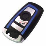 For BMW 5 series 4 button 3 remote key blank with Key Blade（blue）