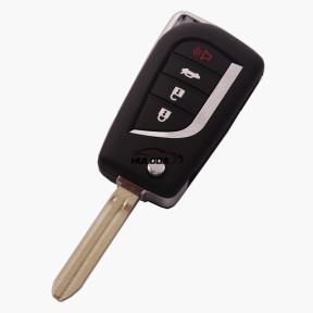 For Toyota 3 button flip remote key shell with TOY43 blade