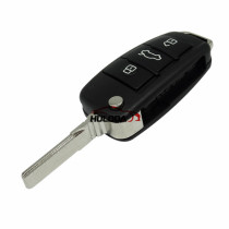 For Audi MQB 3 button flip remote key with AES48 chip-434mhz ASK model