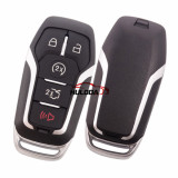 For Ford  4+1 button remote key shell with Hu101 blade For Ford Mustang Edge Explorer Fusion Mondeo Kuka without  logo