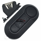 For Fiat 2 button remote key blank black color with battery clamp
