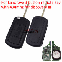 For Landrove 3 button remote key with 434mhz used for discovery III with 433MHZ with PCF7941 chip