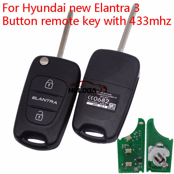 For Hyundai new Elantra 3 Button remote key with 433mhz
