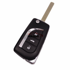 For Toyota 3 button flip remote key shell  with VA2 307 blade