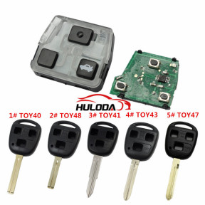 For Toyota land cruiser prado 3 button remote with 315mhz with 4D67chip key shell blade is TOY40;TOY48;TOY41;TOY43;TOY47,you can choose