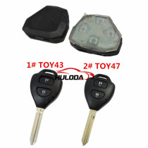For Toyota 2 button remote key with 315MHZ use for Camry,RAV4,Corolla,Highland and vios key shell, blade is TOY43 and TOY47,you can choose